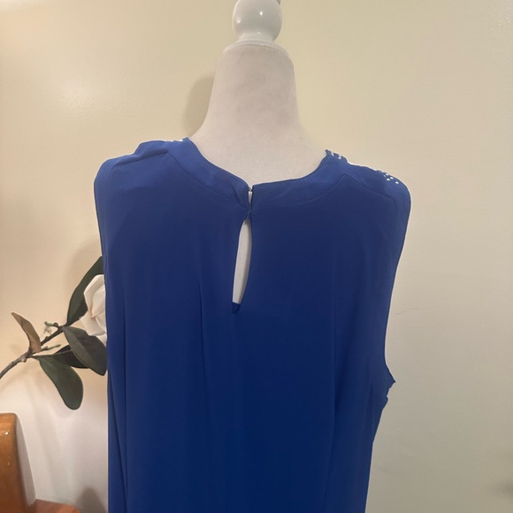 Blue Studded Cutout Maxi Dress XL 1X Sleeveless Elegant Evening Cruise - Picture 5 of 5